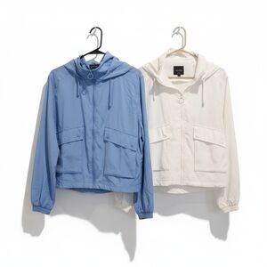 Love Tree Cropped Hooded Jacket Bundle Blue Ivory L Athleisure Alo Style